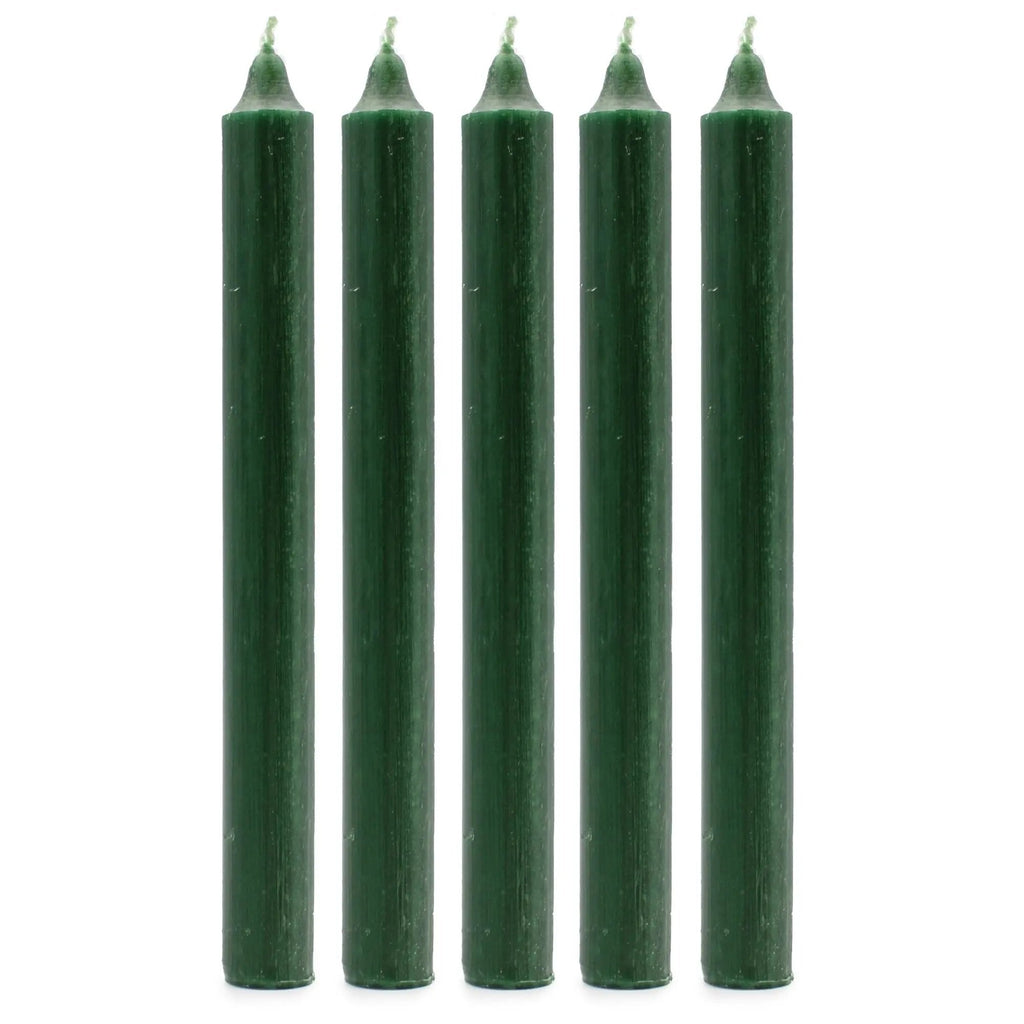 Velas de Mesa de Cor Sólida - Pack de 21 - Verde Rústico