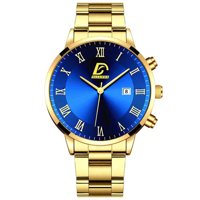 Men's Gold and Blue Watch