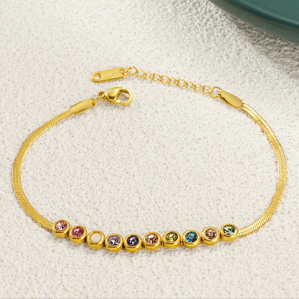 Pulseira Espectro de Cores em Corrente Serpente