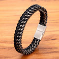Leather and Stainless Steel Bracelet