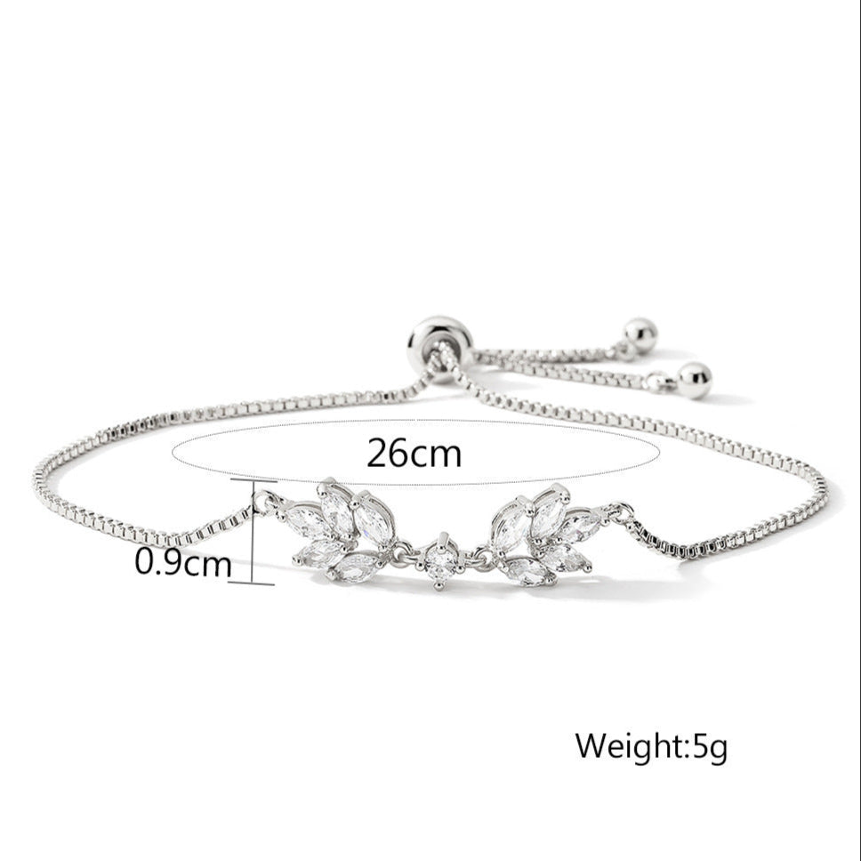 Pulseira Lux Leaf com Zircónias