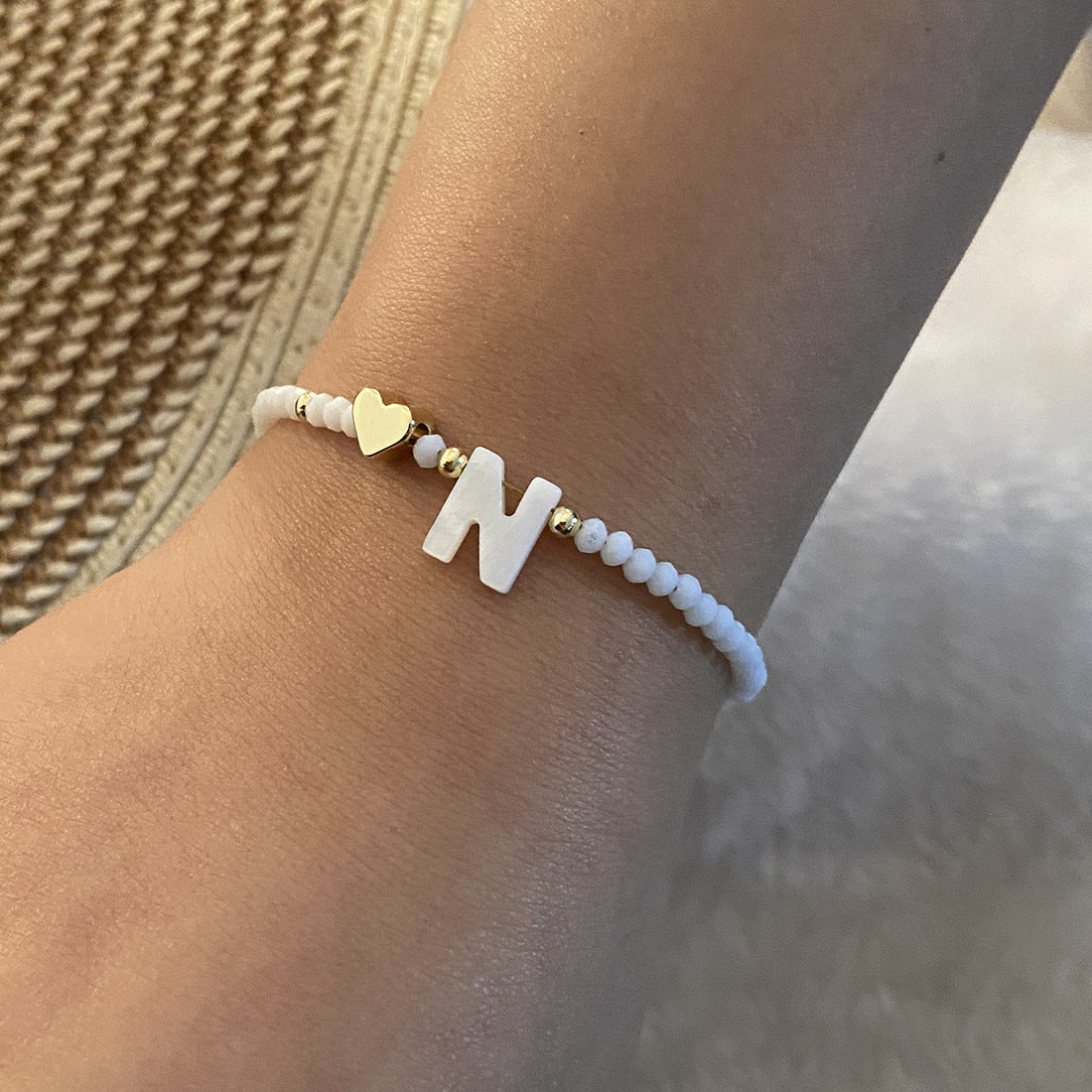 Bracelet with Letter and Heart