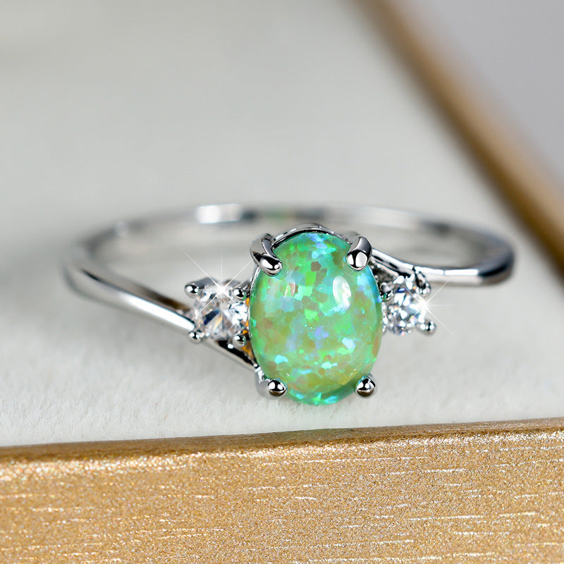 Anel com Cristal Opala