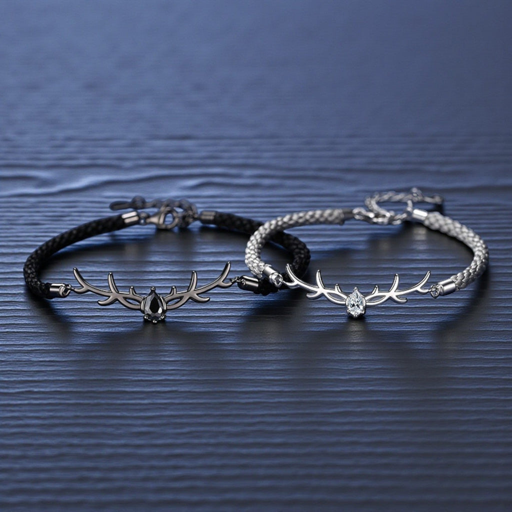 Pulseira de Corda Trançada com Zircónia