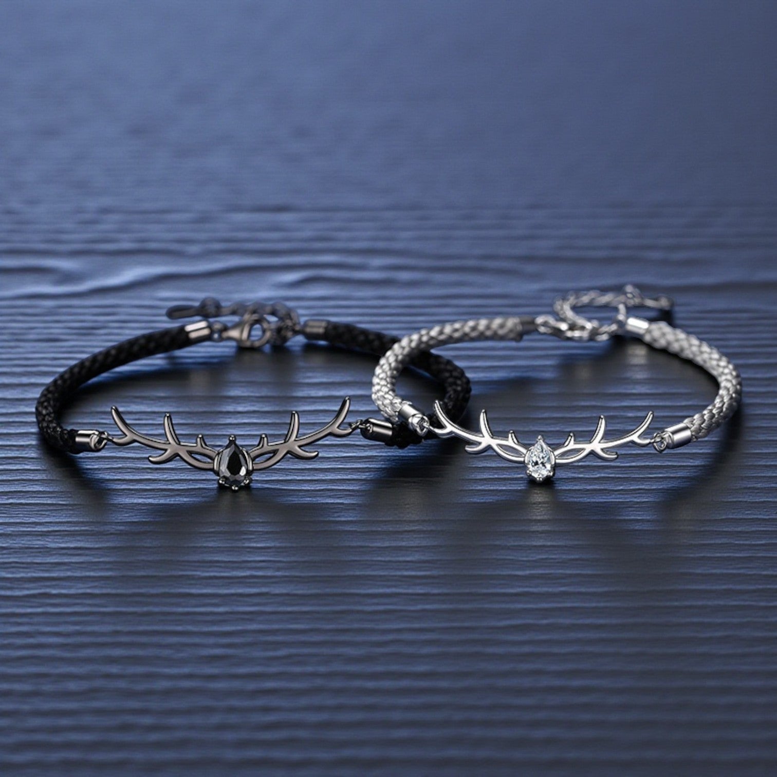 Pulseira de Corda Trançada com Zircónia