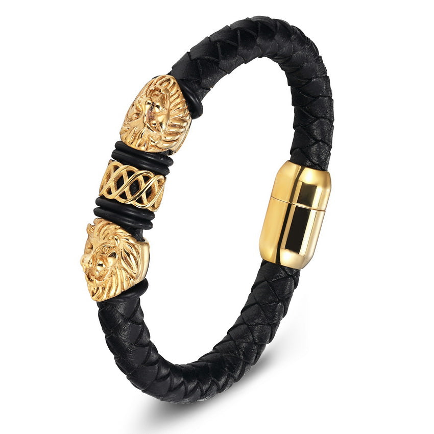 Leather and Stainless Steel Bracelet