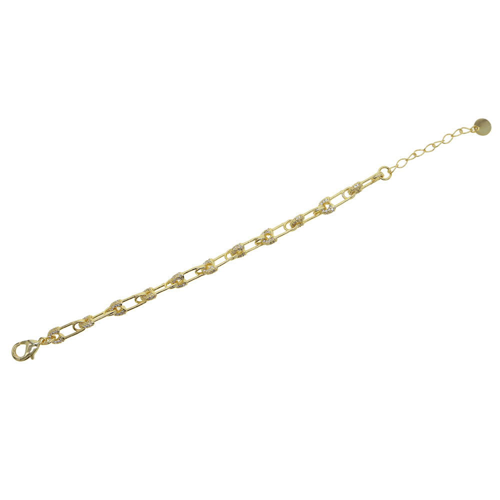 Pulseira Elos Dourados com Brilho Pavé