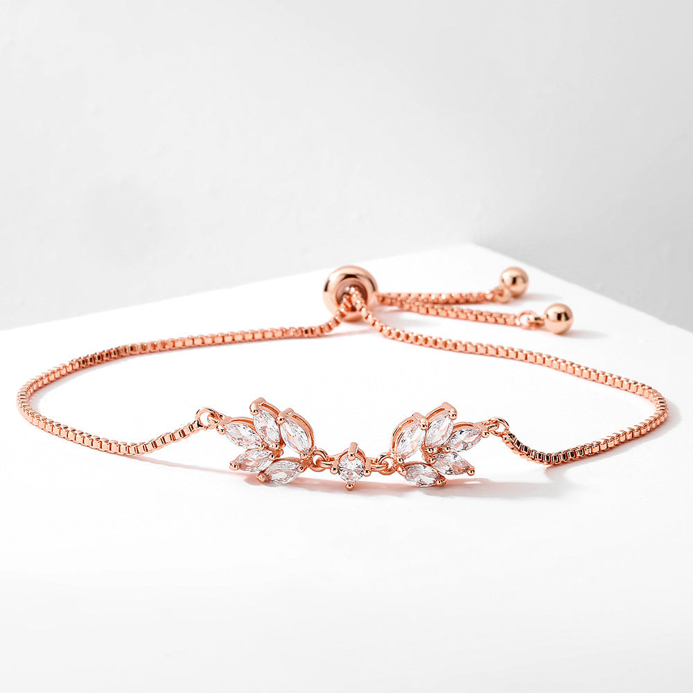 Pulseira Lux Leaf com Zircónias