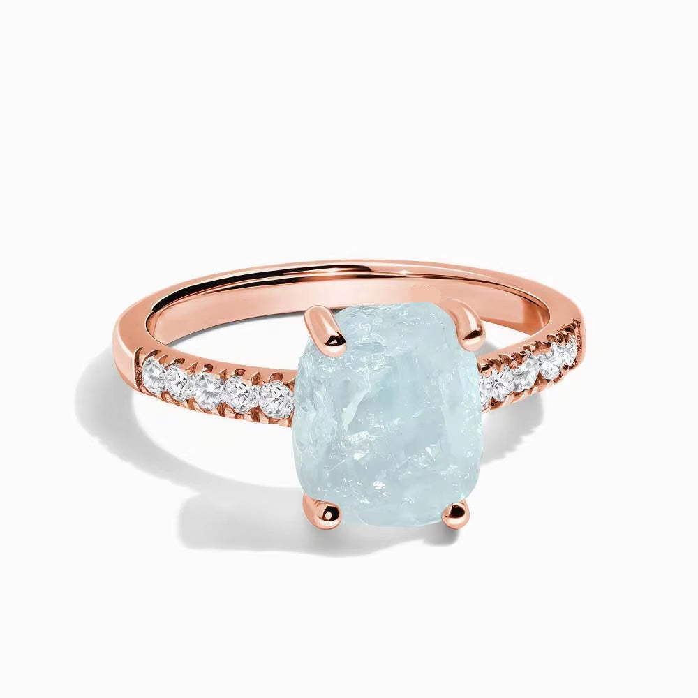Aquamarine Moonlight Ring