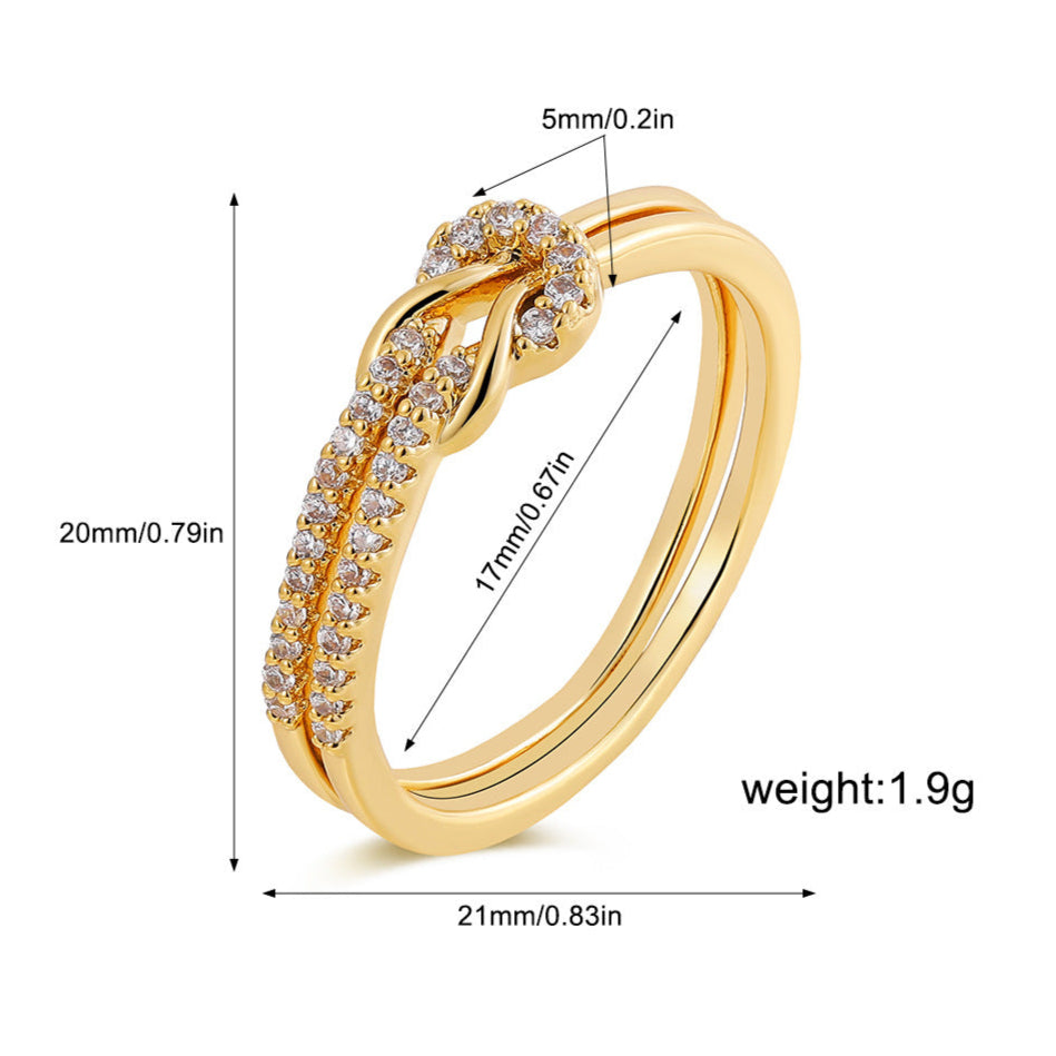 Anel Nó com Zircónia