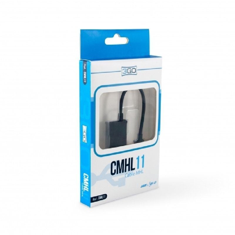 3GO CMHL11 Cabo HDMI Macho - Microusb Macho MHL de 11 Pinos / Preto