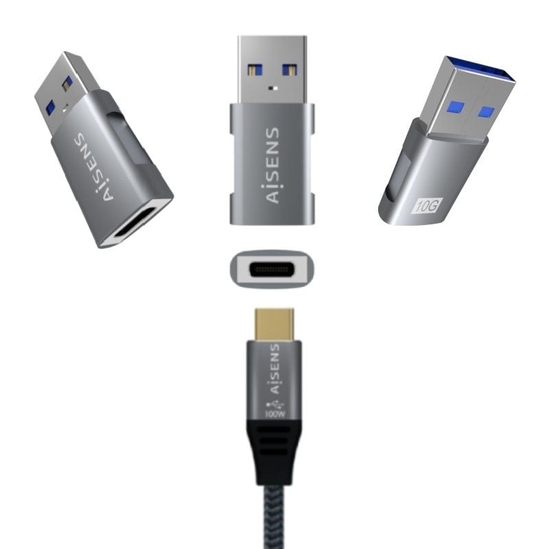 Adaptador USB 3.2 GEN2 / USB tipo C hembra a USB macho Aisens A108-0655