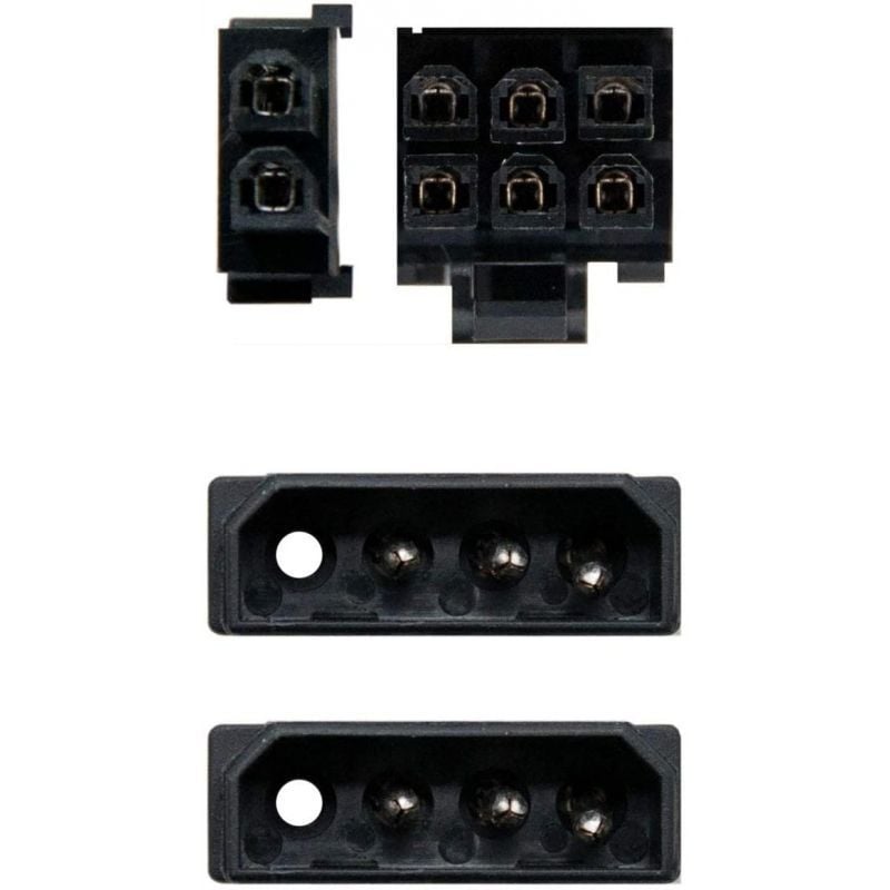 Cabo de Alimentação da Placa Gráfica Aisens A131-0165 / 2x Molex Macho - Molex 6+2 PIN Macho / Até…