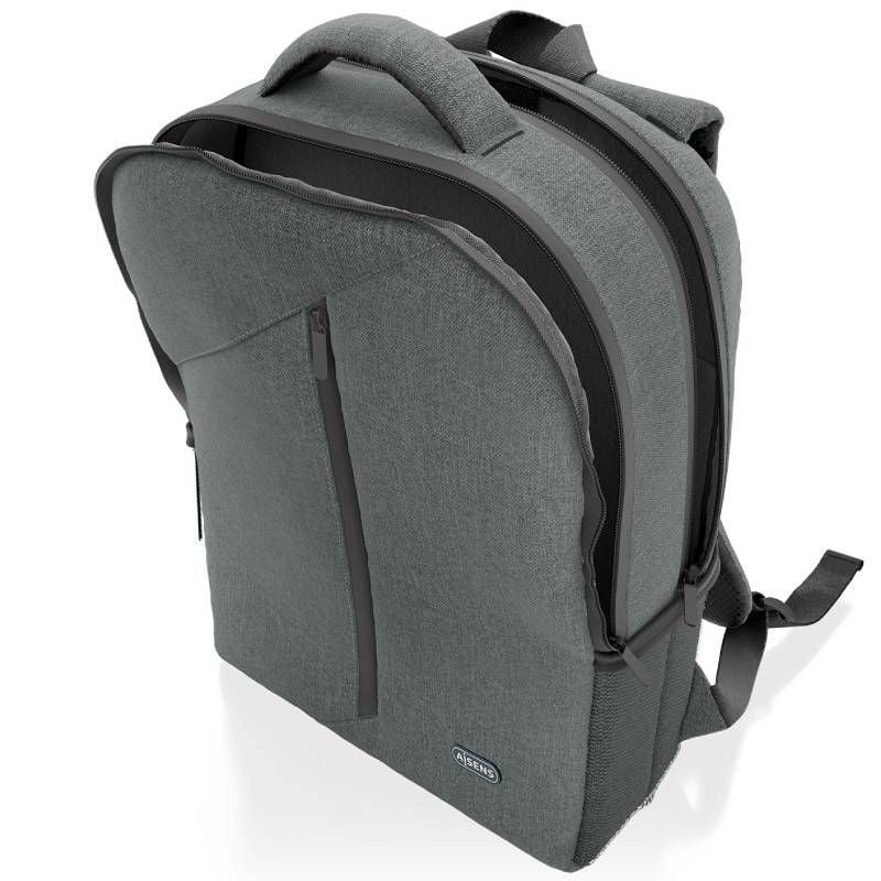 Mochila Aisens Premium Asbg-bp084-gr para Computadores Portáteis Até 15,6" / Cinzento