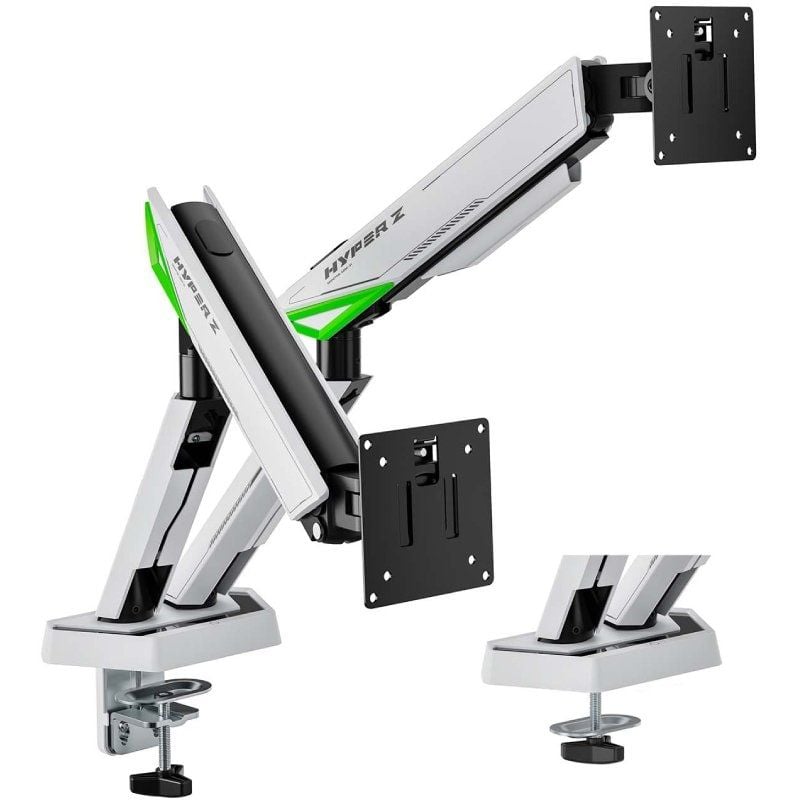 Soporte de escritorio para juegos con contrapeso para 2 monitores Aisens DT38TSR-345 / Giratorio/Inclinable…