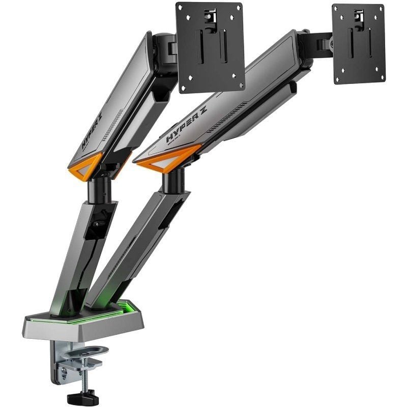 Soporte para monitor de escritorio para juegos Aisens DT38TSRRGB-349, giratorio, inclinable, hasta 16 kg.