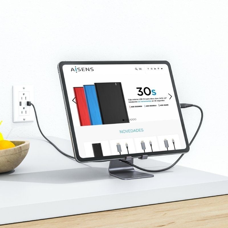 Suporte para Smartphone / Tablet Aisens Ms1pm-083 / Cinzento