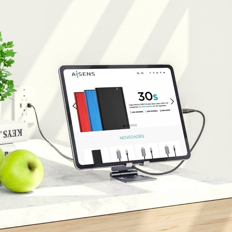 Suporte para Smartphone / Tablet Aisens Ms2pm-088 / Cinzento