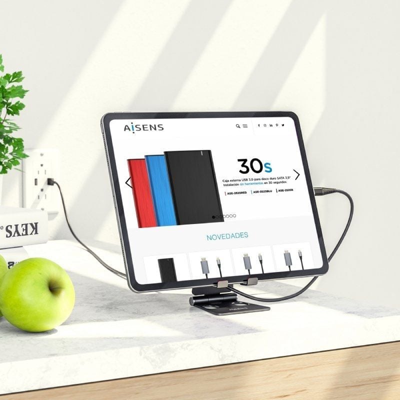 Suporte para Smartphone / Tablet Aisens Ms2pm-090 / Preto