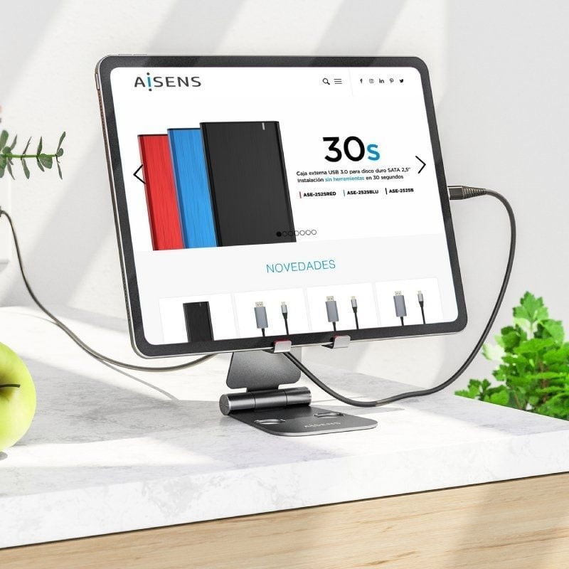 Suporte para Smartphone / Tablet Aisens Ms2pxl-094 / Cinzento