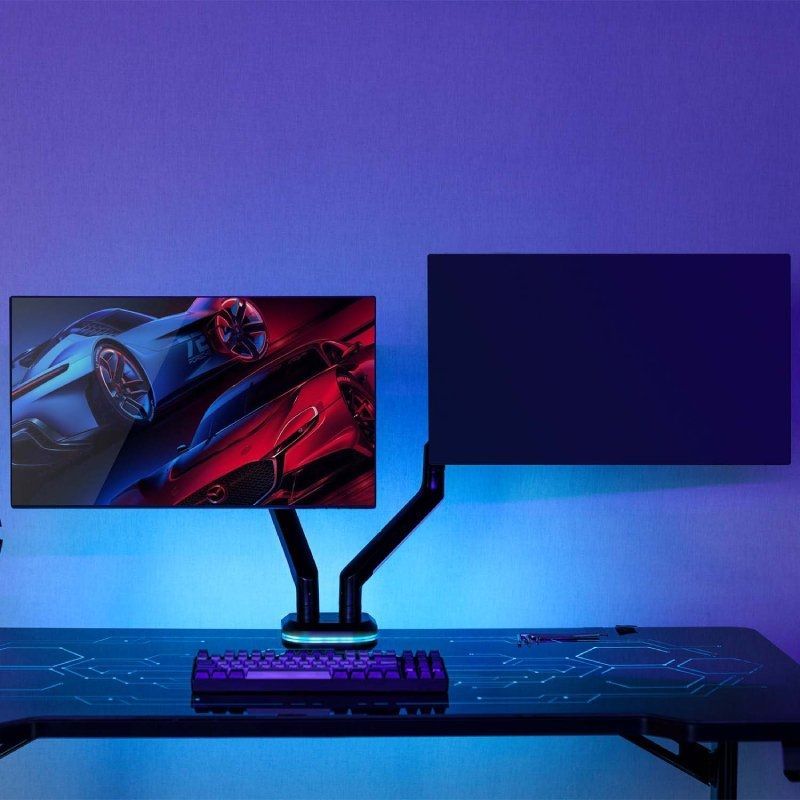 Gaming Stand for 2 Monitors Aisens DT32TSR-297 / Up to 9kg / with RGB Lighting