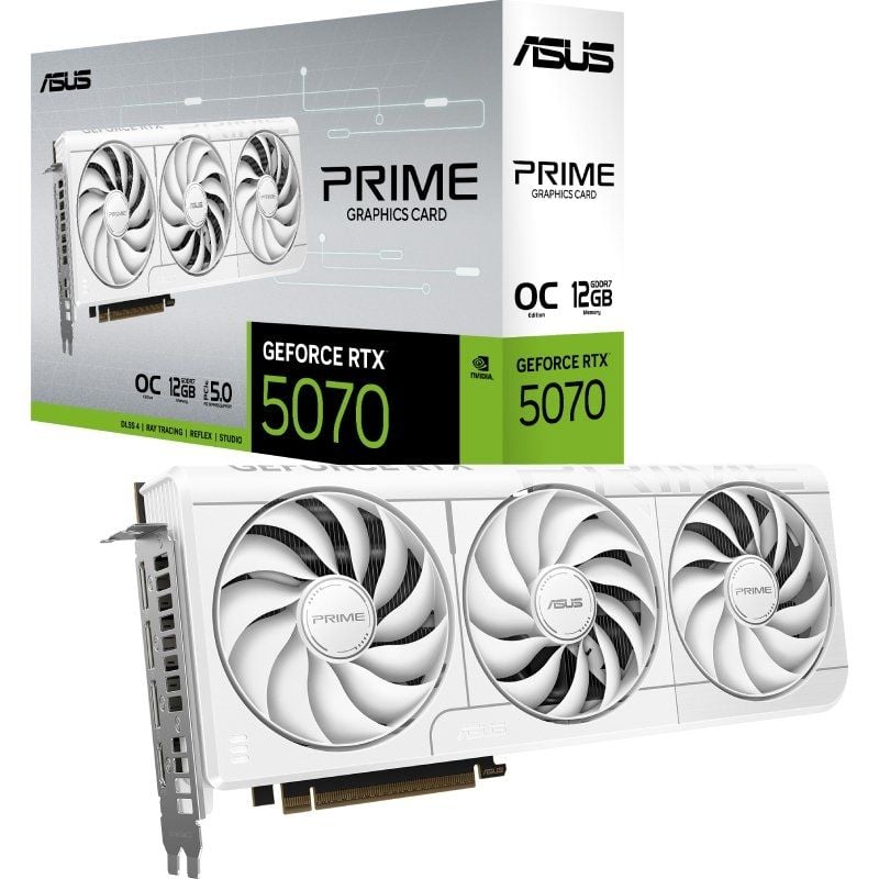 Placa Gráfica Asus Prime Geforce RTX 5070 White OC Edition / 12GB GDDR7