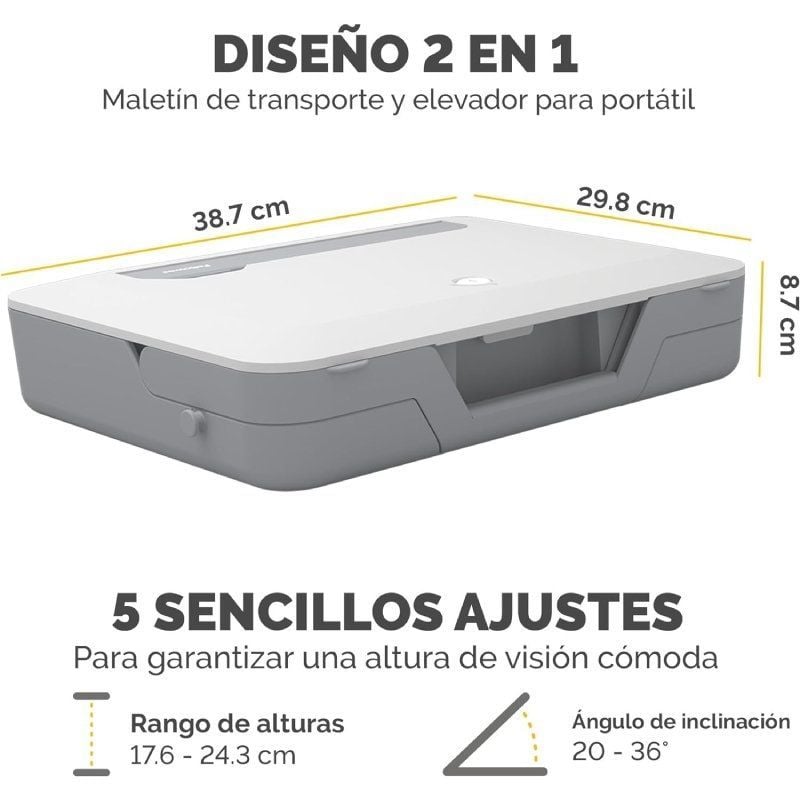 Mala de Elevação para Computador Portátil Breyta da Fellowes para Computadores Portáteis Até 14" /…