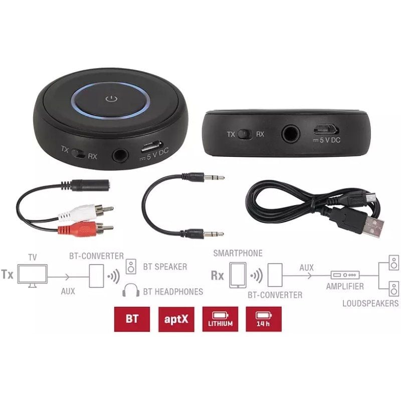 Fonestar Bt-converter Transmissor e Recetor de Áudio sem Fios