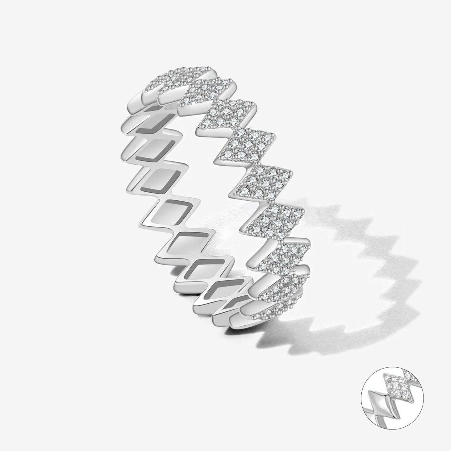 Anel Geométrico com Zircónia