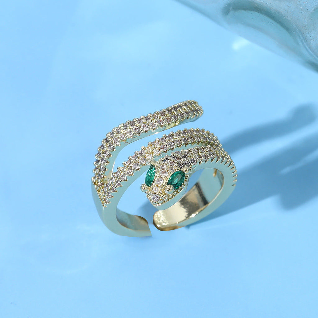 Anel Snake com Zircónia