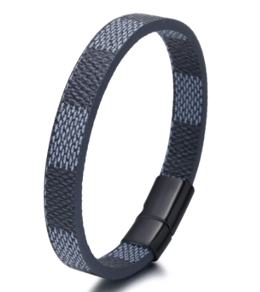 Leather and Stainless Steel Bracelet