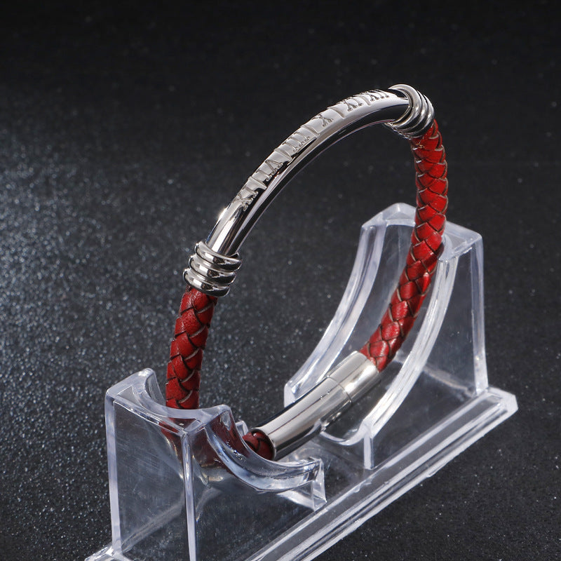 Leather and Stainless Steel Bracelet