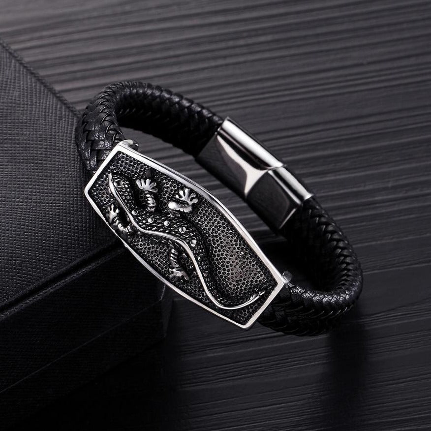 Leather and 316L Stainless Steel Bracelet