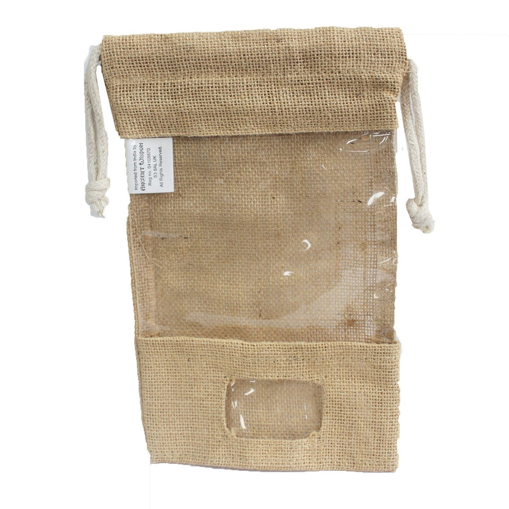 Bolsa de Juta com Janela 25x16cm e Bolso