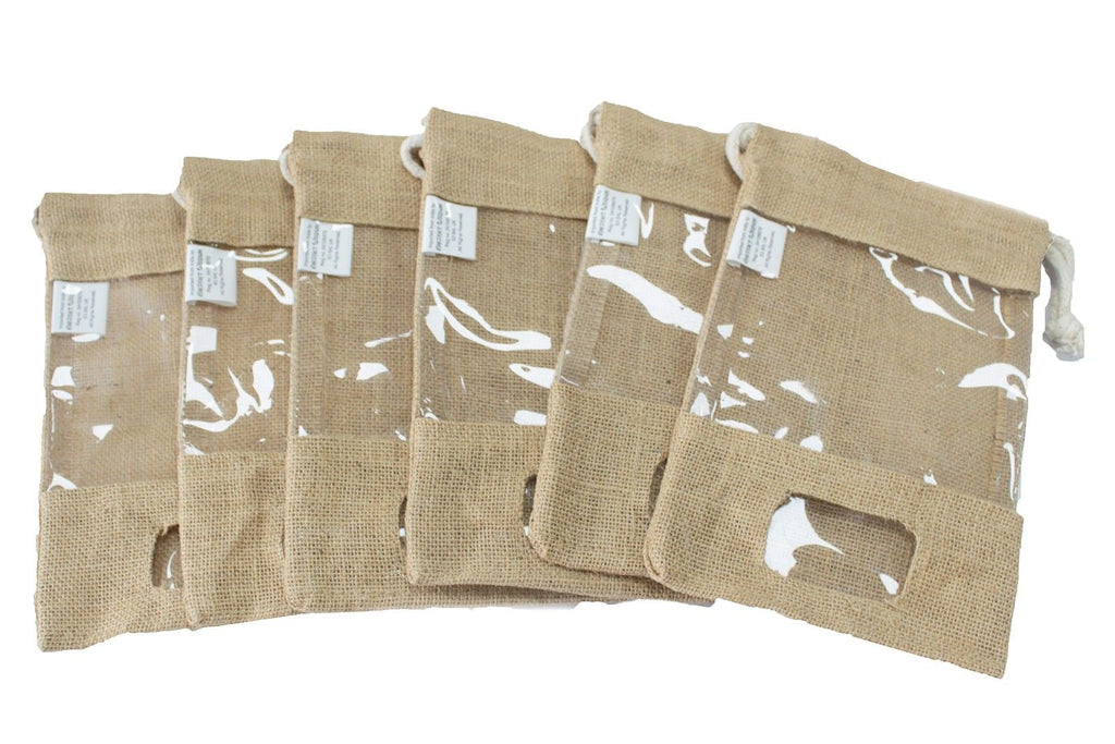 Bolsa de Juta com Janela 25x16cm e Bolso