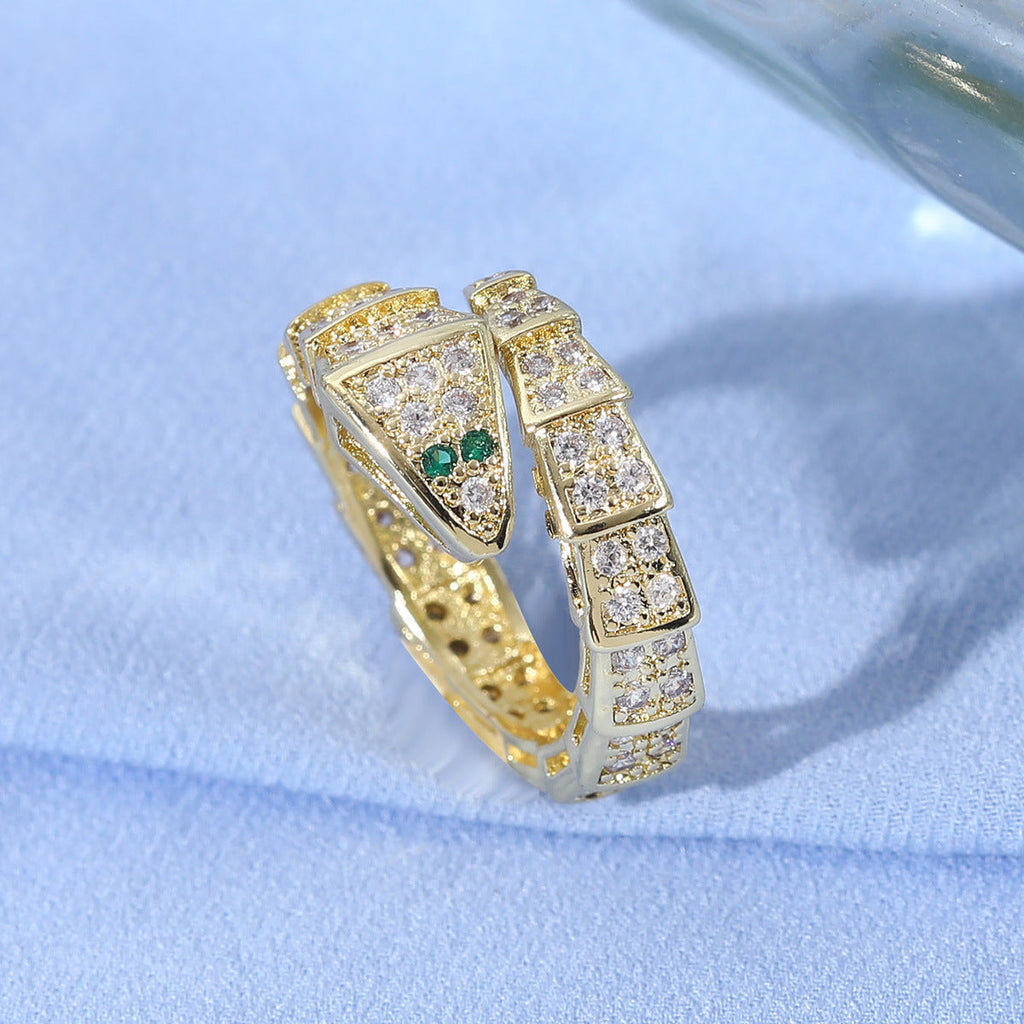 Anel Snake com Zircónia