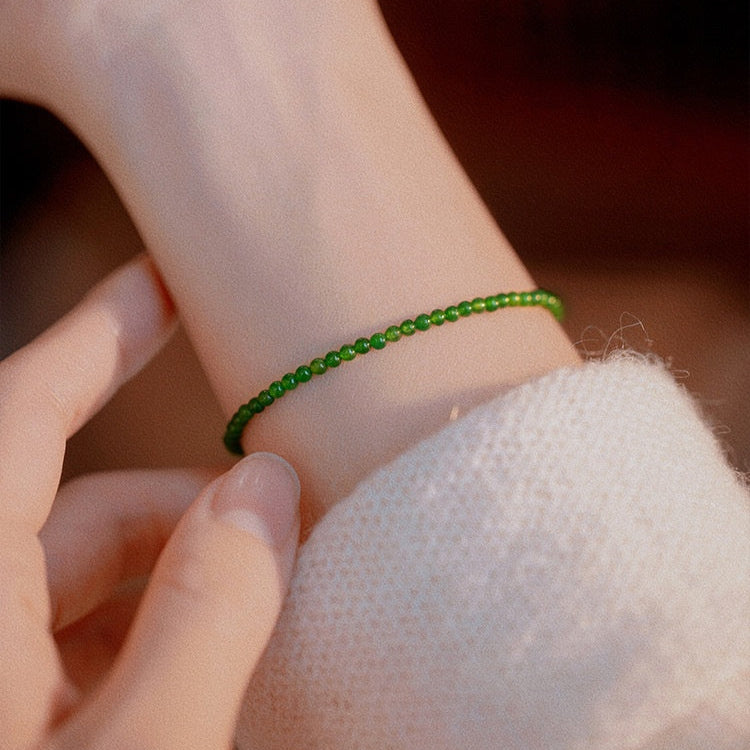 Pulsera de calcedonia retro en piedra natural