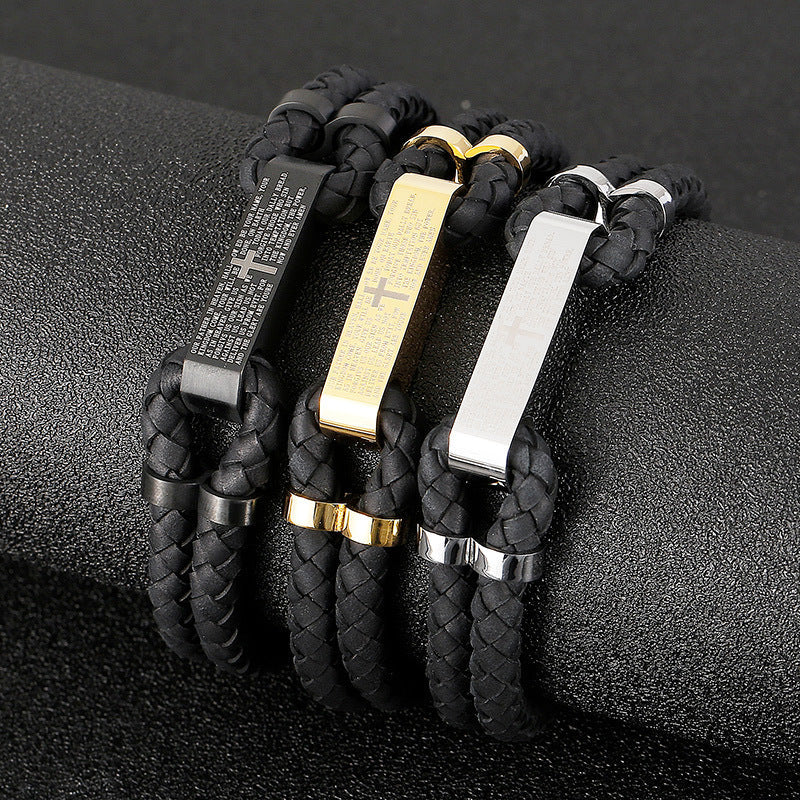 Leather and Stainless Steel Bracelet