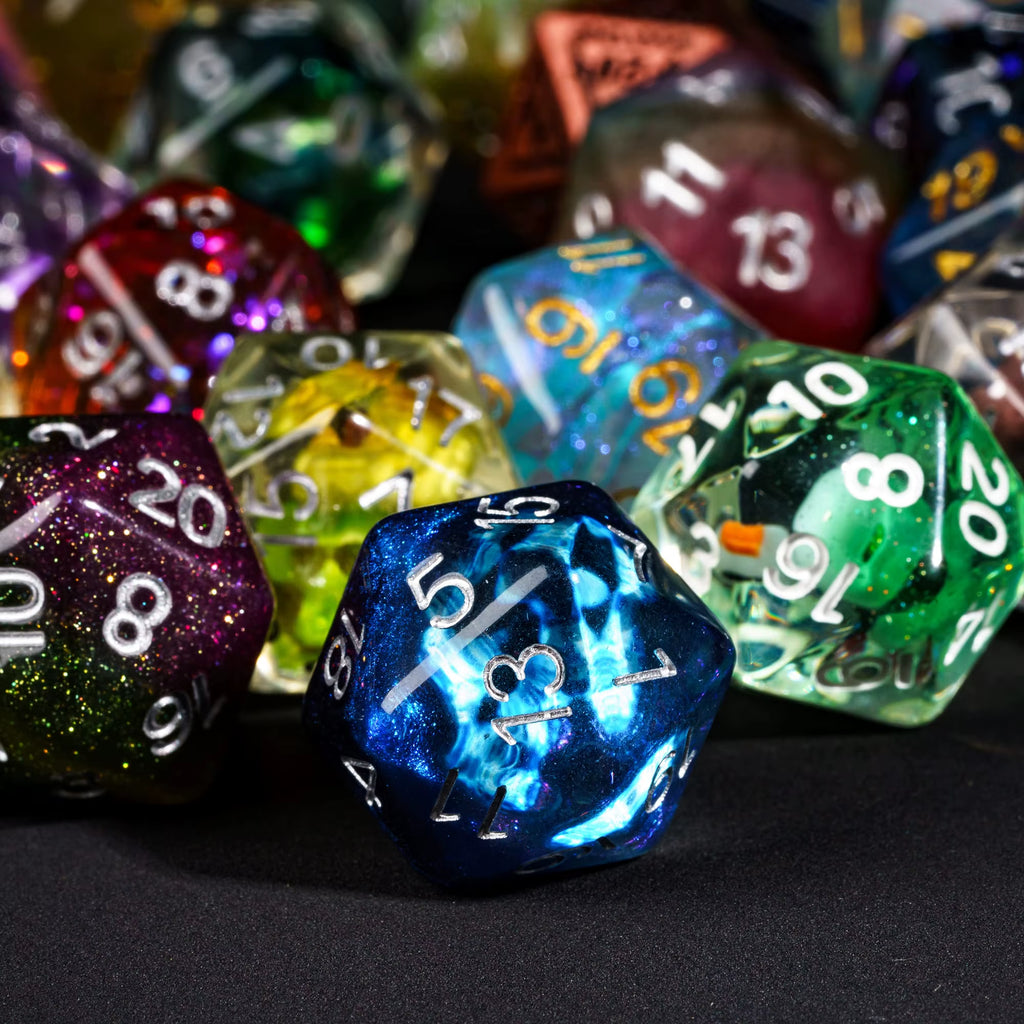 7Pcs/Set DND Random Color Dice Bulk D4 D6 D8 D10 D% D12 D20 Polyhedral Dice for Role Playing Board Games D&D Tabletop RPG