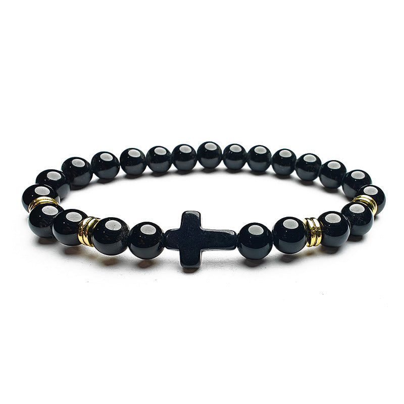 Cross Bracelet in Natural Stone