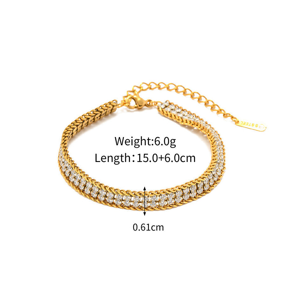 Pulseira Dupla Camada em Aço Inoxidável