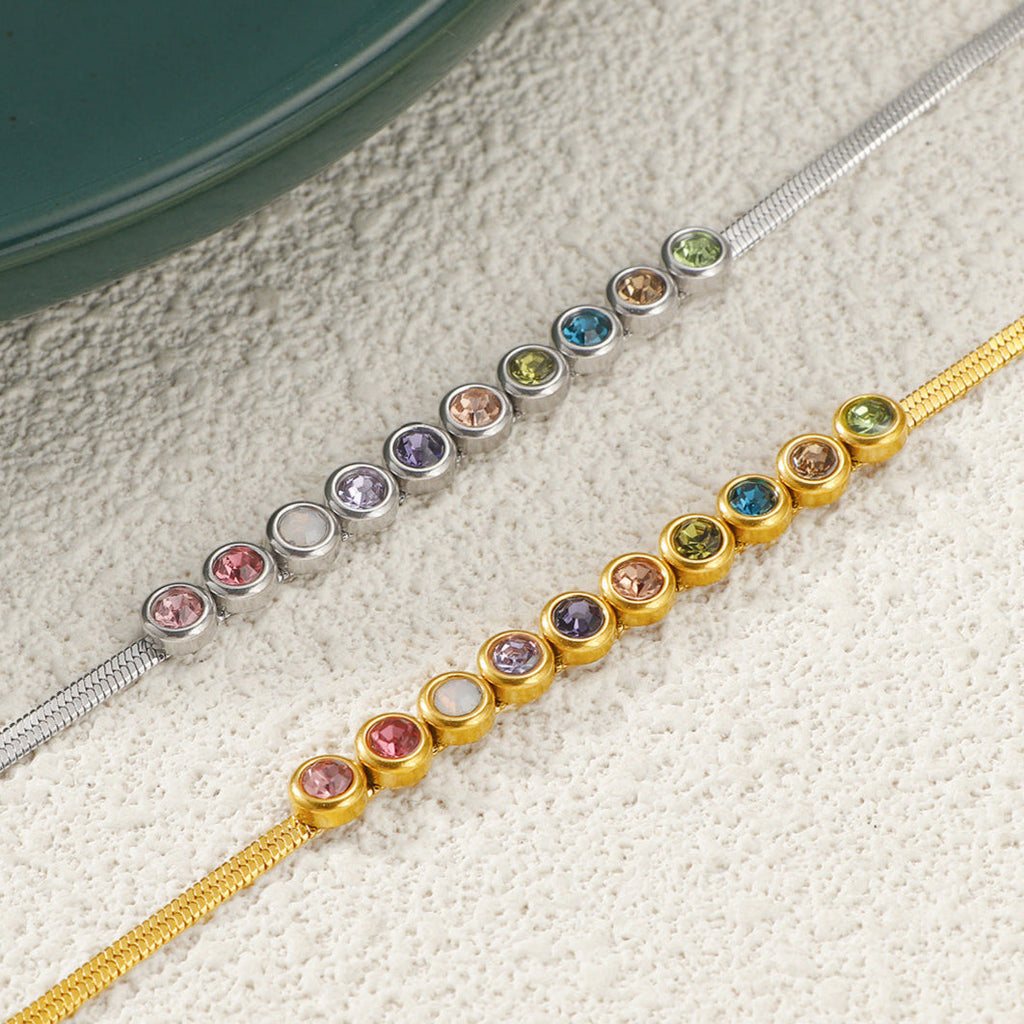 Pulseira Espectro de Cores em Corrente Serpente