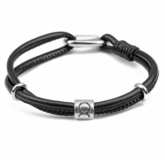 Pulseira Zodíaco de Couro