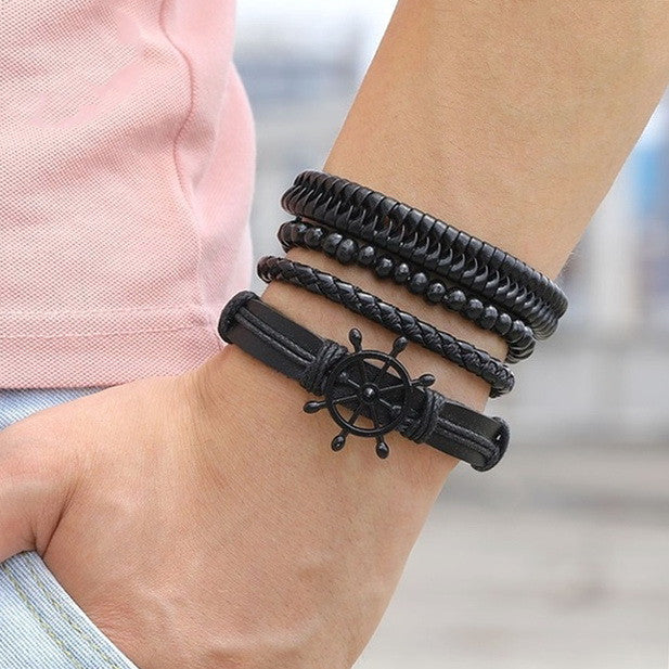 Vintage Leather Bracelet Set