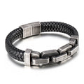 Leather and Titanium Steel Bracelet