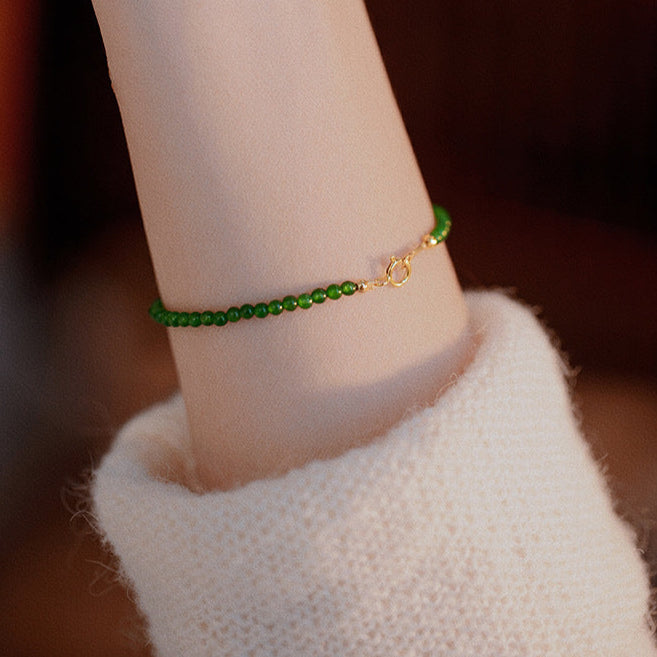 Pulsera de calcedonia retro en piedra natural