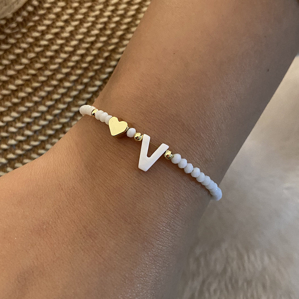 Bracelet with Letter and Heart