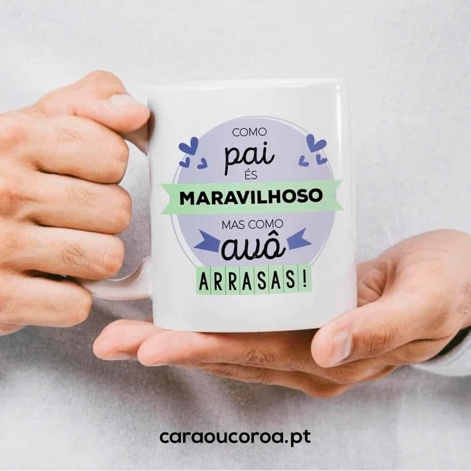 Caneca "Como pai és maravilhoso... Mas como avô, arrasas!"