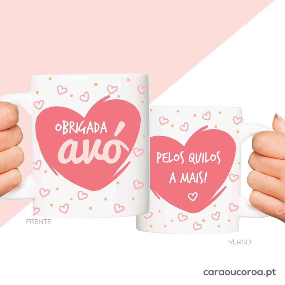 Caneca "Obrigada, Avó, pelos kg a mais!"