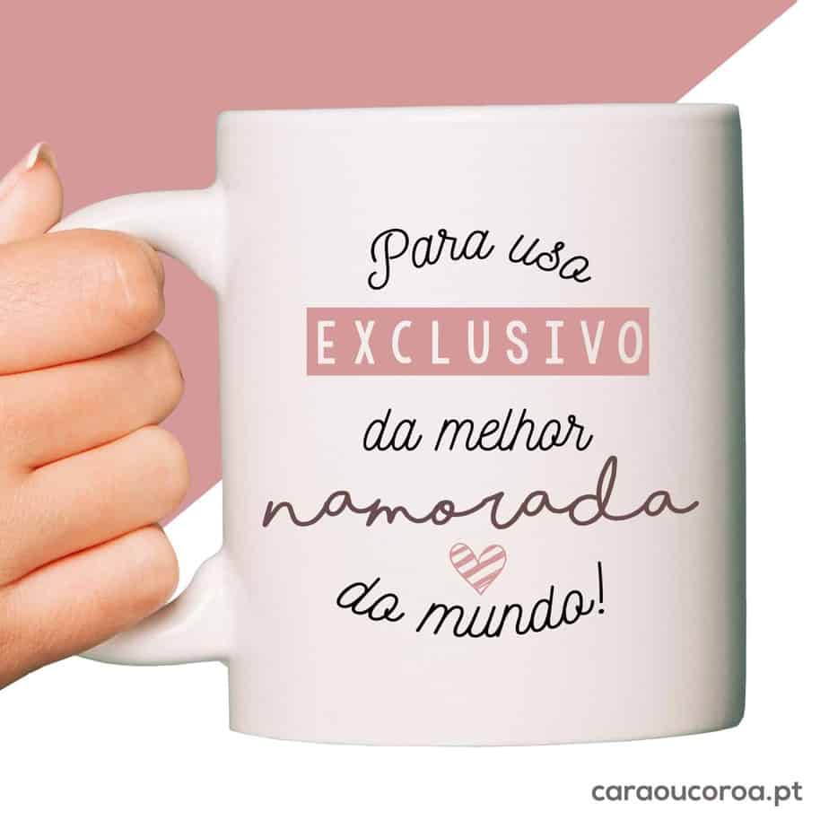 Caneca "Para Uso Exclusivo da Melhor Namorada do Mundo"